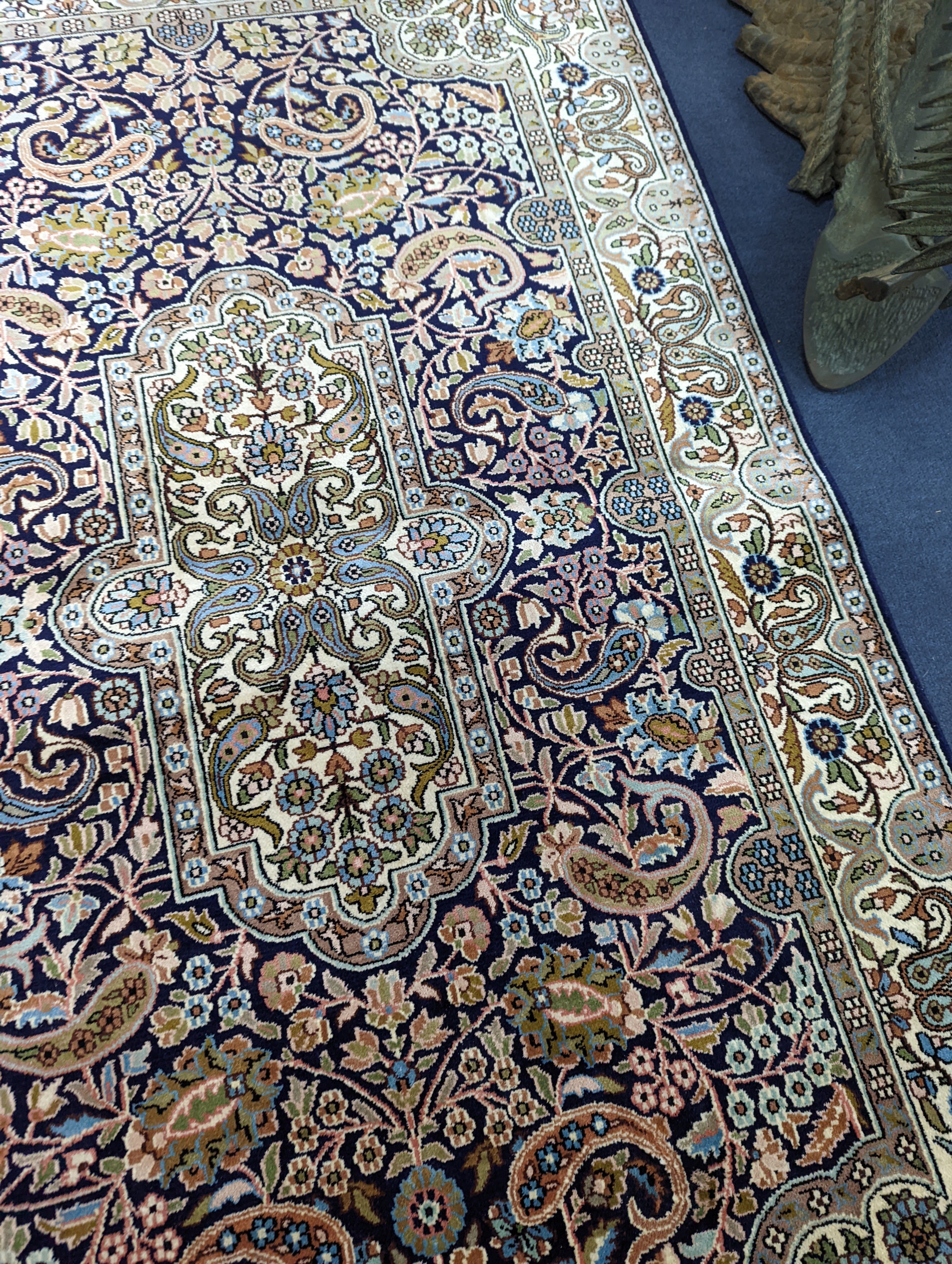 A Kashmiri silk rug, 160 x 96cm